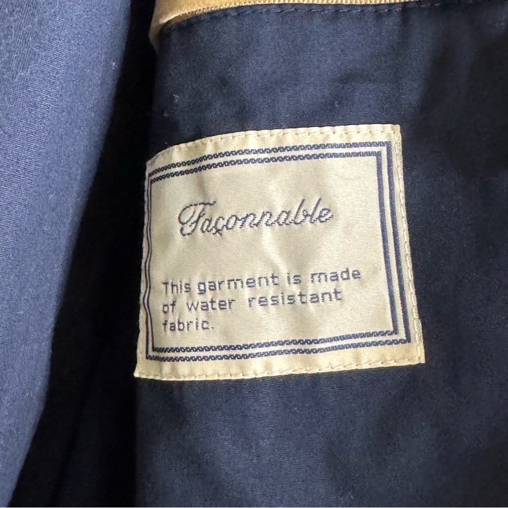 Facconable Men’s Water Resistant Bomber Jacket Tan Color Cotton Wool Blend Small - Picture 13 of 16